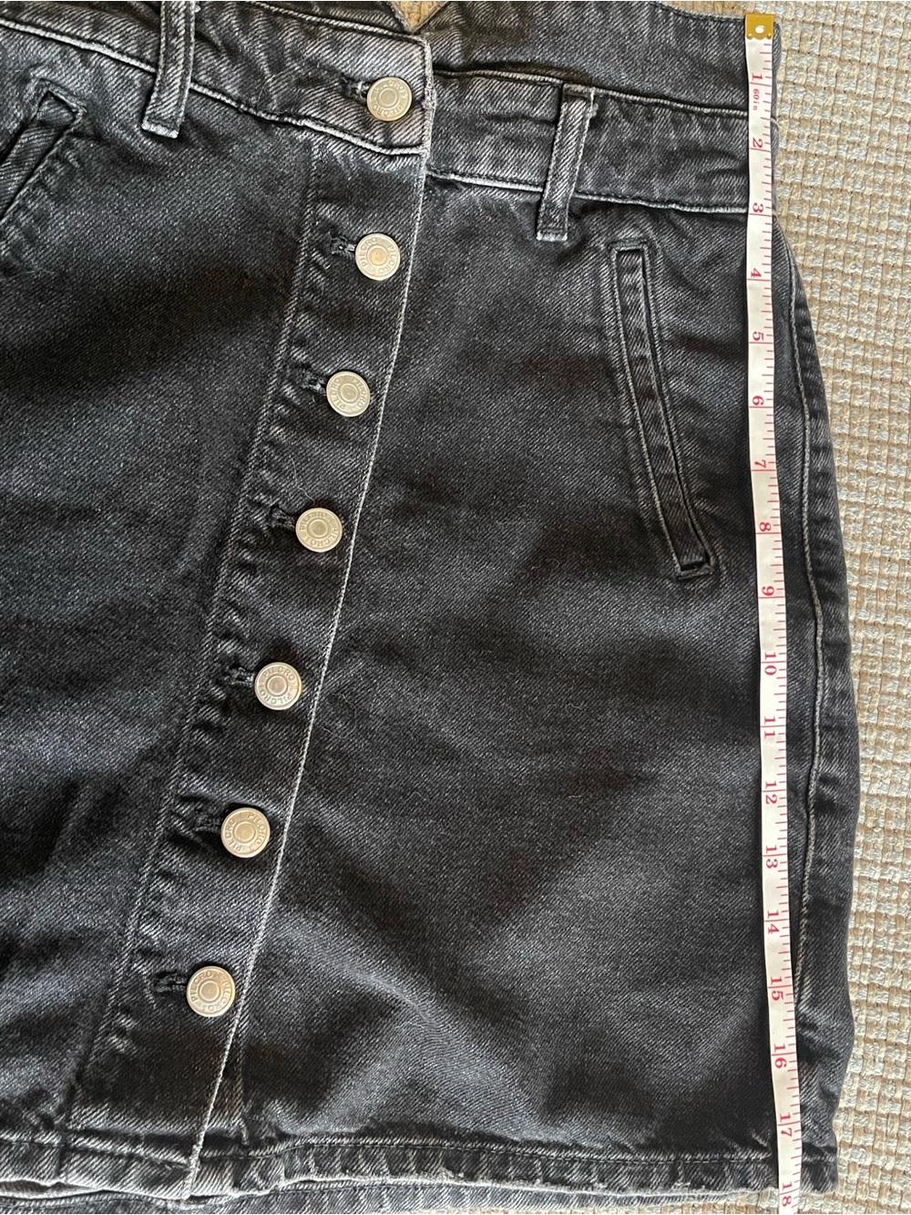 Anthropologie “Pilcro” Button Front Denim Mini Skirt. - Picture 7 of 7